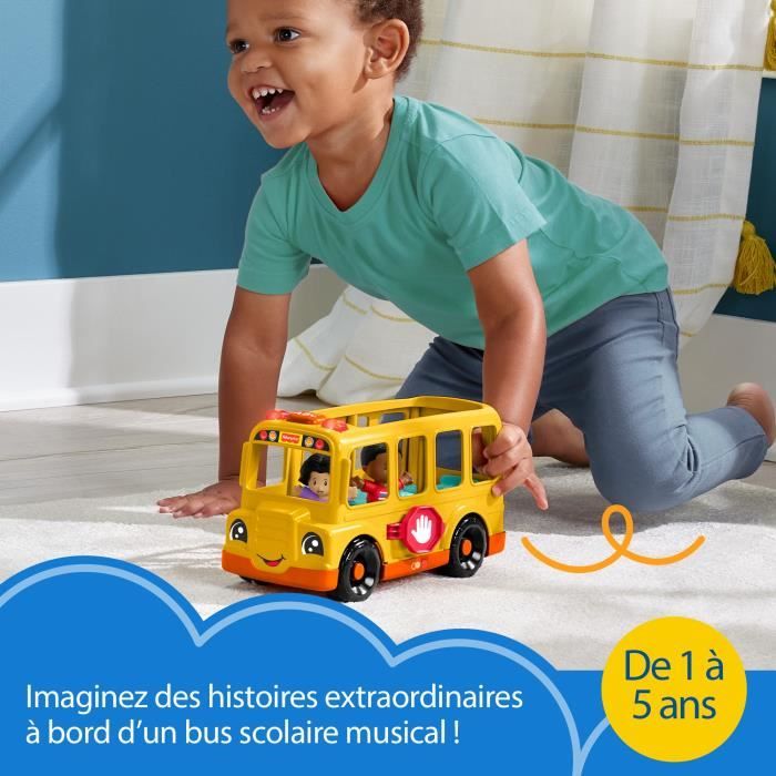 Fisher-Price Little People-Le Bus Scolaire-Véhicule musical a pousser HYT03