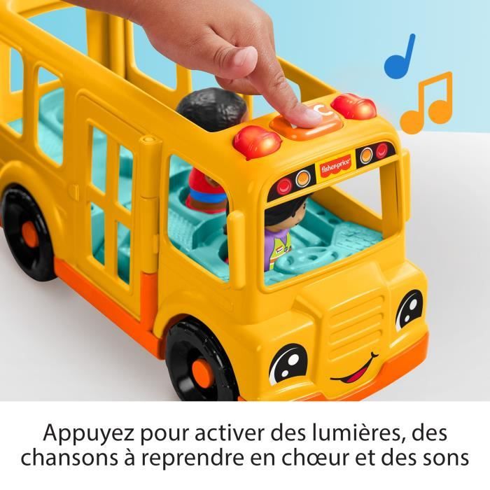 Fisher-Price Little People-Le Bus Scolaire-Véhicule musical a pousser HYT03