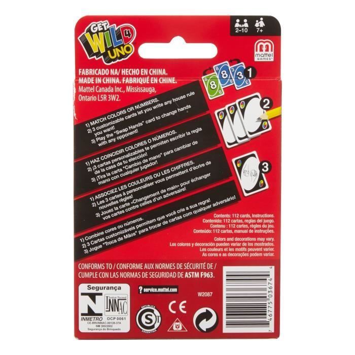 Mattel Games - Uno - Jeu de Cartes Famille - 7 ans et + W2087