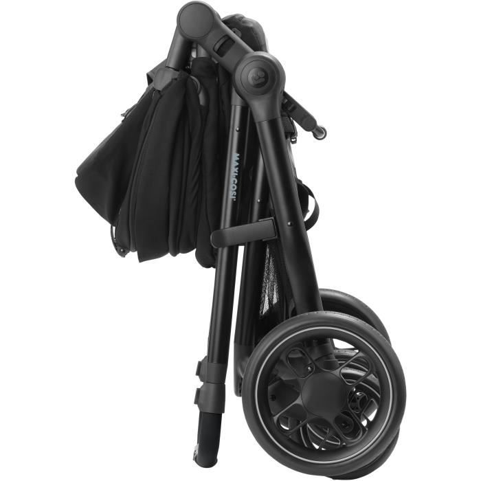 MAXI-COSI Poussette 2 en 1  Zelia 3, nacelle intégrée, 4 roues, Essential Black