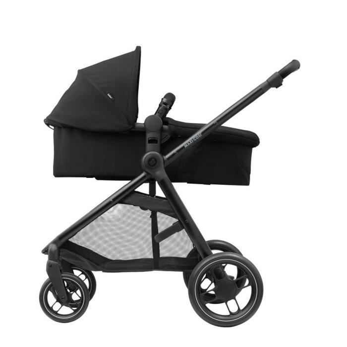 MAXI-COSI Poussette 2 en 1  Zelia 3, nacelle intégrée, 4 roues, Essential Black