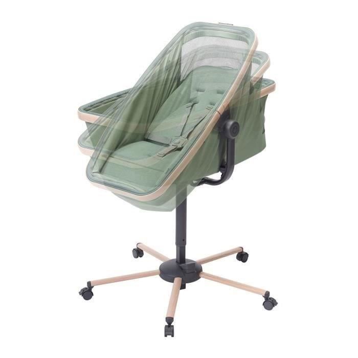 MAXI COSI Transat ALBA tout-en-un, berceau, évolutif, chaise haute (kit vendu séparément), Green, de la naissance a 3 ans