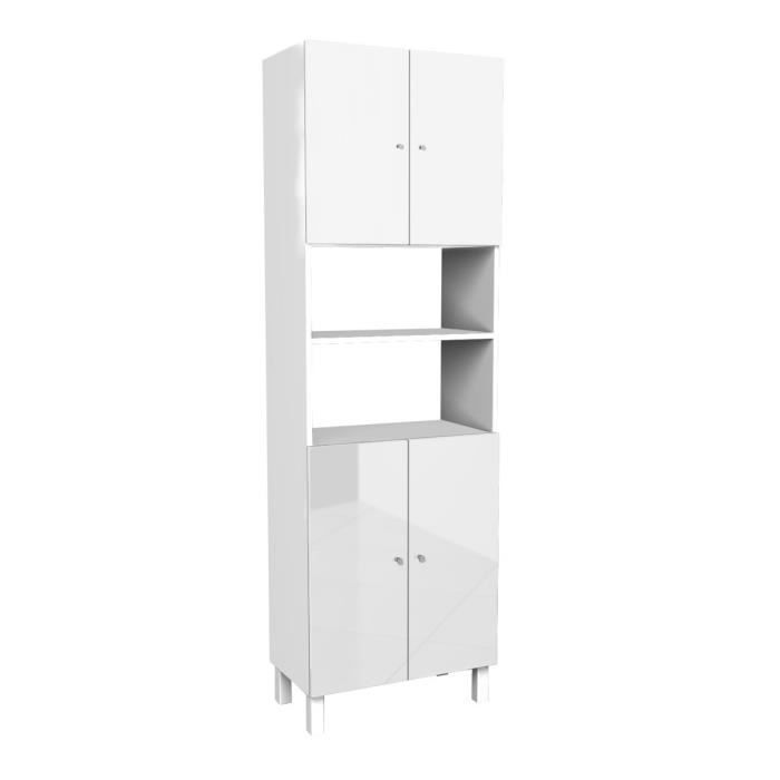 CORAIL Armoire de salle de bain L 60 cm - Blanc laqué