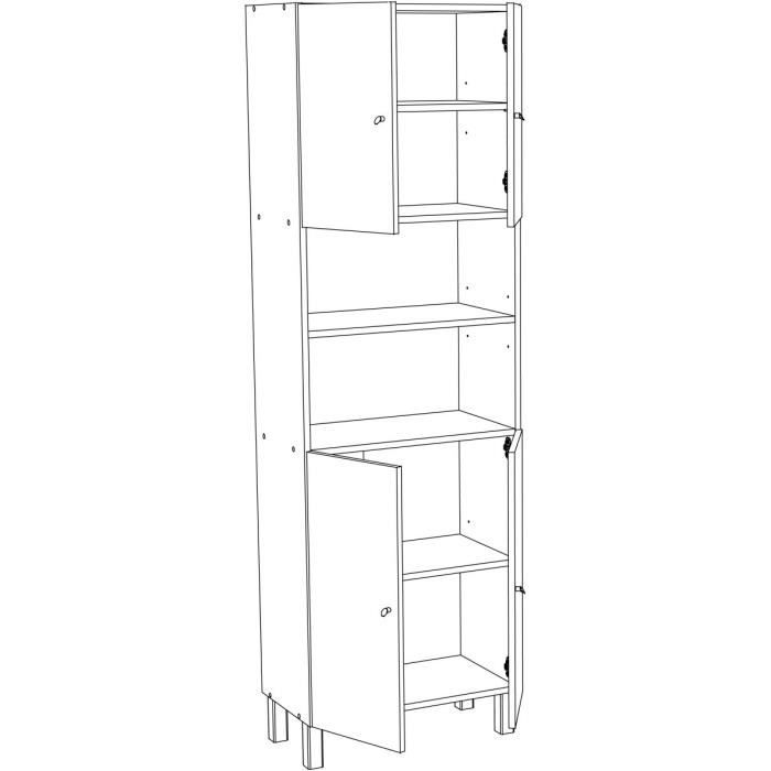 CORAIL Armoire de salle de bain L 60 cm - Blanc laqué