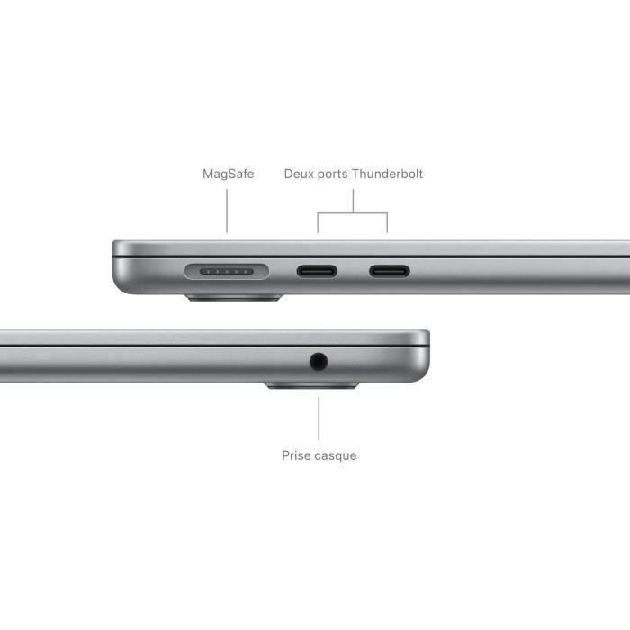 Apple - 13,6'' MacBook Air M3 - RAM 16Go - Stockage 256Go - CPU 8 coeurs - GPU 8 coeurs - Gris sidéral