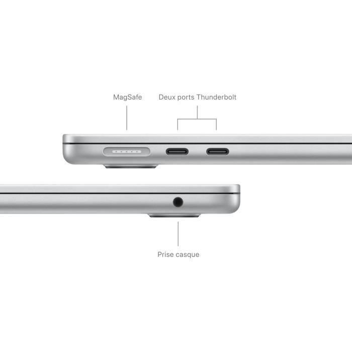 Apple - 13,6'' MacBook Air M3 - RAM 16Go - Stockage 256Go - CPU 8 coeurs - GPU 8 coeurs - Argent