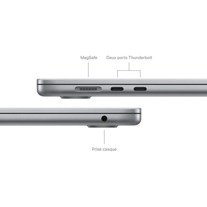 Apple - 15'' MacBook Air M3 - RAM 16Go - Stockage 256Go - CPU 8 coeurs - GPU 10 coeurs - Gris sidéral