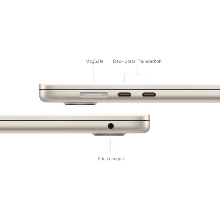 Apple - 15'' MacBook Air M3 - RAM 16Go - Stockage 256Go - CPU 8 coeurs - GPU 10 coeurs - Starlight