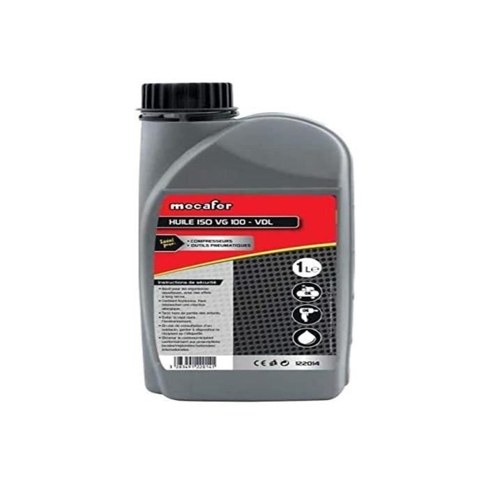 Huile pour compresseur MECAFER - 1L - Huile minérale - ISO VG100 - Lubrifier