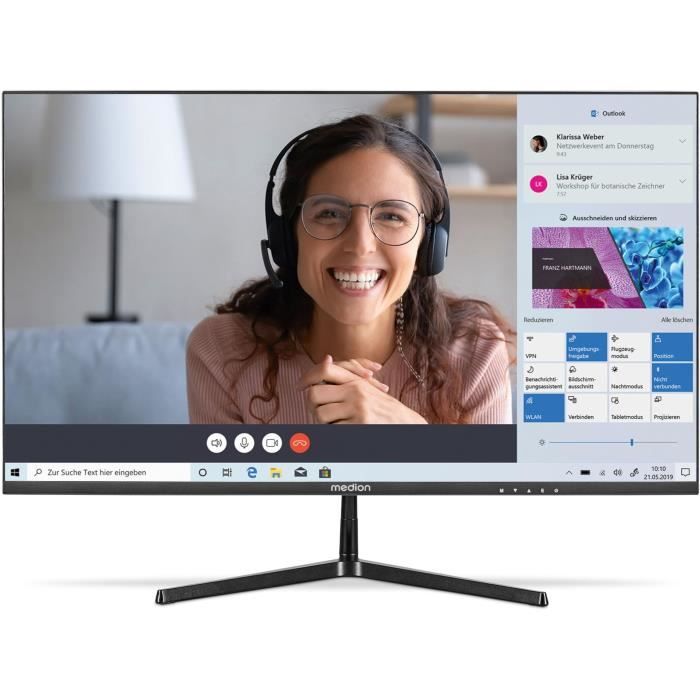 Moniteur grand écran - MEDION - AKOYA P52218 MD 20150 - 54,6 cm (22'') Full HD - HDR10 - HDMI - Sans cadre