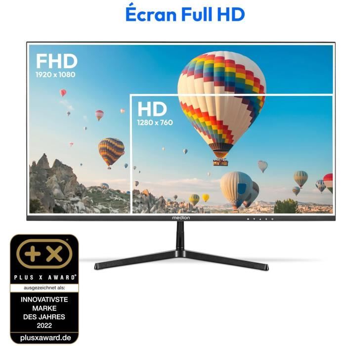 Moniteur grand écran - MEDION - AKOYA P52218 MD 20150 - 54,6 cm (22'') Full HD - HDR10 - HDMI - Sans cadre