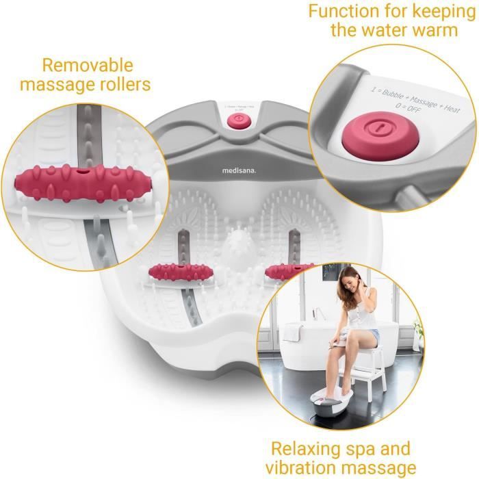 MEDISANA -  FS 300 - Bain pour pieds - Blanc - Massage spa et vibration relaxant