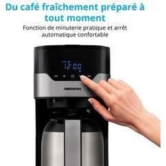 Cafetiere filtre programmable avec carafe - MEDION - MD 18458 - isotherme - 900W - 1,2 L