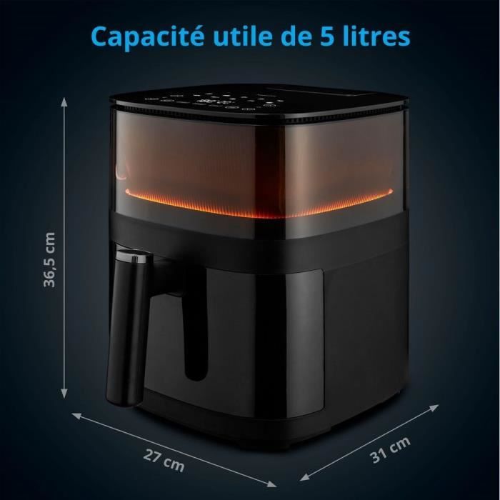 Friteuse a air chaud sans huile - MD 11780 - Température jusqu'a 230 °C - 10 programmes - 5 L - 1500 Watt