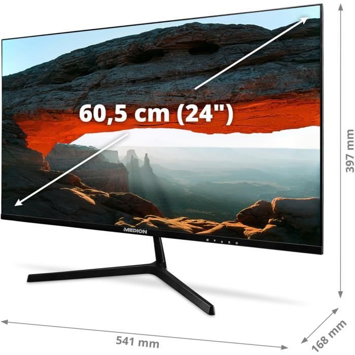 Moniteur grand écran - MEDION - AKOYA P52424 MD 20152 - 60,5 cm (24'') Full HD - HDR10 - DP - HDMI