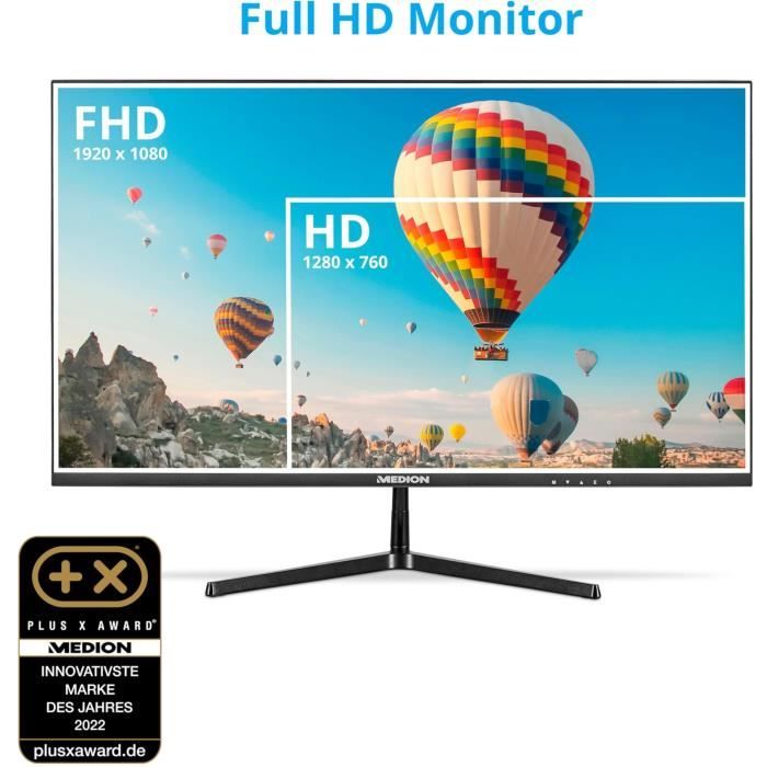 Moniteur grand écran - MEDION - AKOYA P52424 MD 20152 - 60,5 cm (24'') Full HD - HDR10 - DP - HDMI