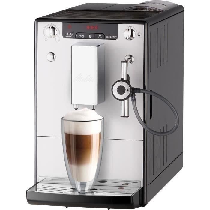 Machine a café expresso avec broyeur MELITTA Solo & Perfect Milk E957-203 - Argent - 15 bars - 1400 Watts