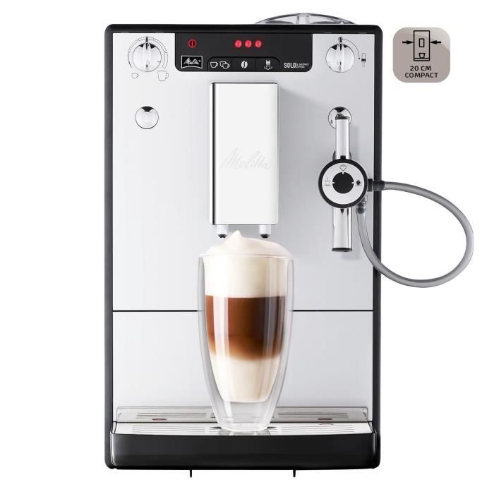 Machine a café expresso avec broyeur MELITTA Solo & Perfect Milk E957-203 - Argent - 15 bars - 1400 Watts