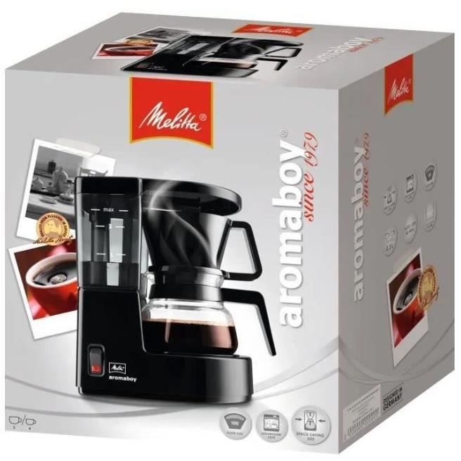 Cafetiere a filtre MELITTA Aromaboy 1015-02 Noir - 2 tasses - 500W - Verseuse en verre