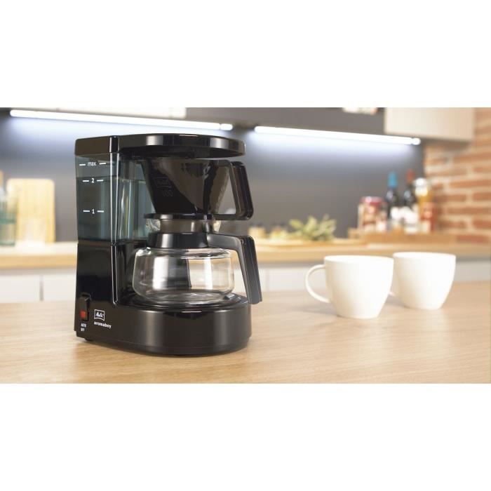 Cafetiere a filtre MELITTA Aromaboy 1015-02 Noir - 2 tasses - 500W - Verseuse en verre