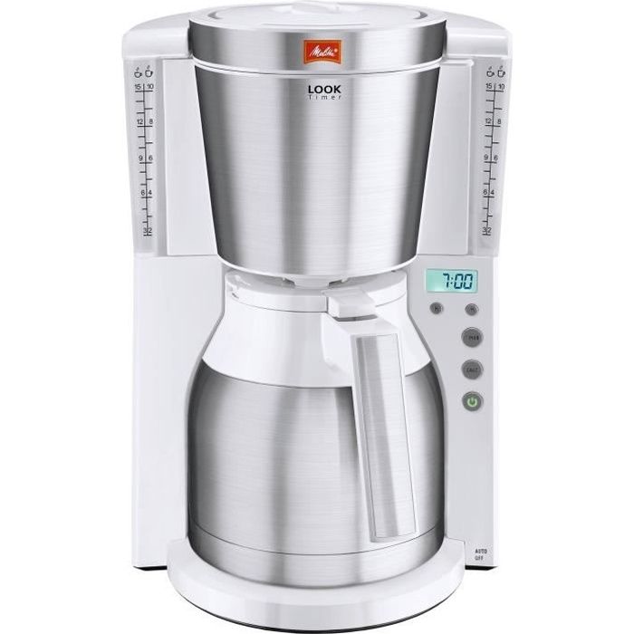 Cafetiere - MELITTA - Look IV Therm Timer 1011-15 - Programmable - AromaSelector - Verseuse isotherme - Blanc