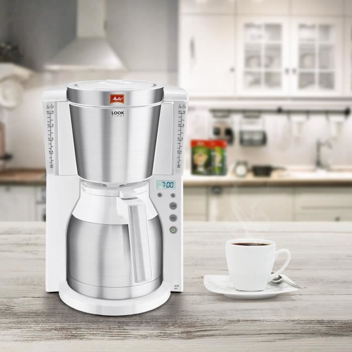 Cafetiere - MELITTA - Look IV Therm Timer 1011-15 - Programmable - AromaSelector - Verseuse isotherme - Blanc