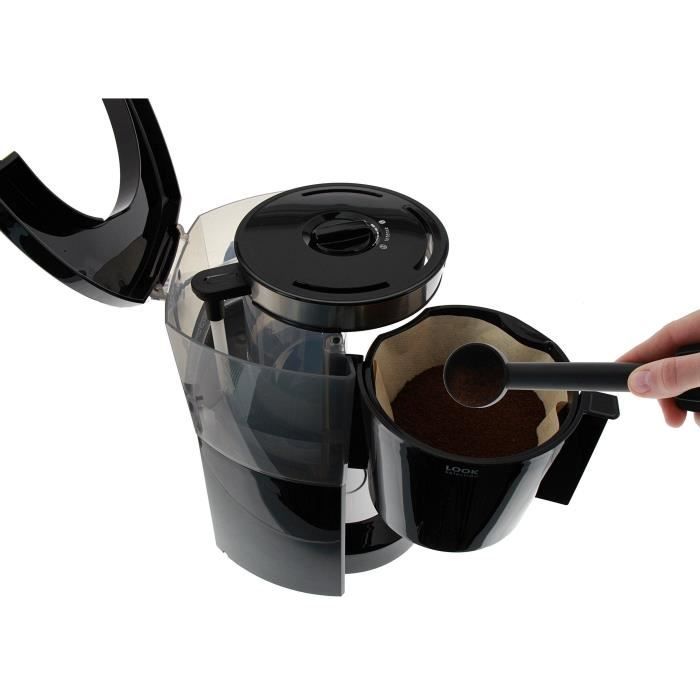 Cafetiere filtre MELITTA - Look IV Therm Selection 1011-12 Noir/Acier Brossé - 8 tasses - Systeme anti-gouttes