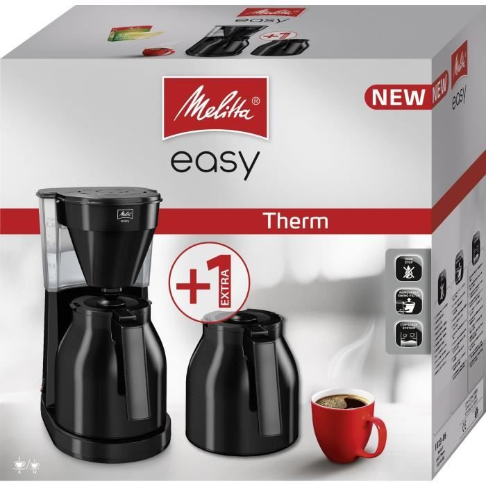 Cafetiere filtre Easy Therm II MELITTA - 1050 W - 2eme verseuse - Noir