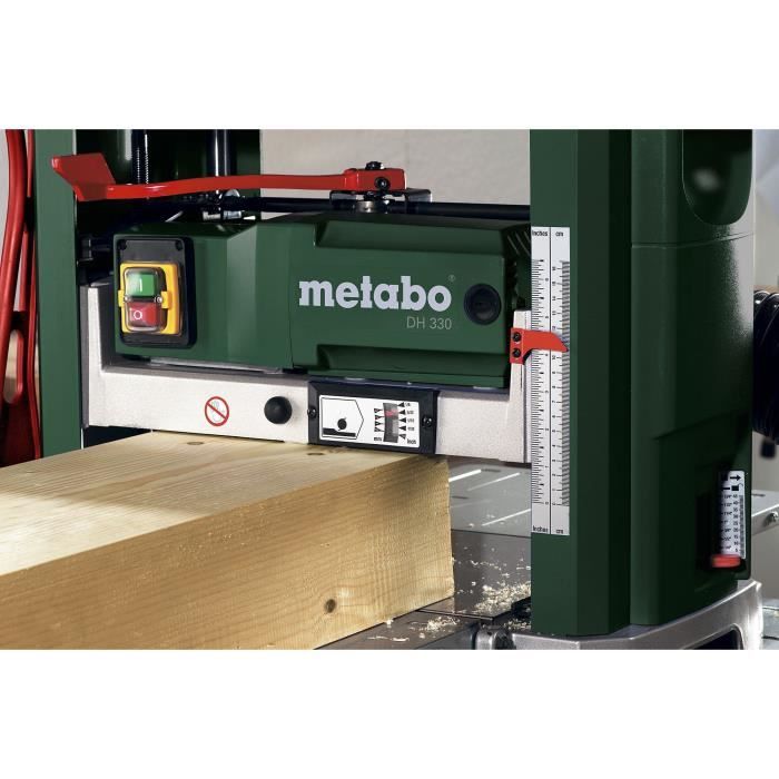 Rabot de chantier METABO DH 330 - 1800 W - Réglage précis de l'épaisseur de copeau