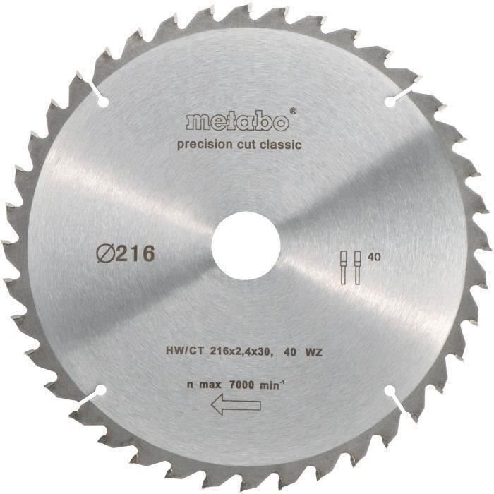 Metabo Lame de scie circulaire HW/CT 216 x 30 x 2,4/1,8