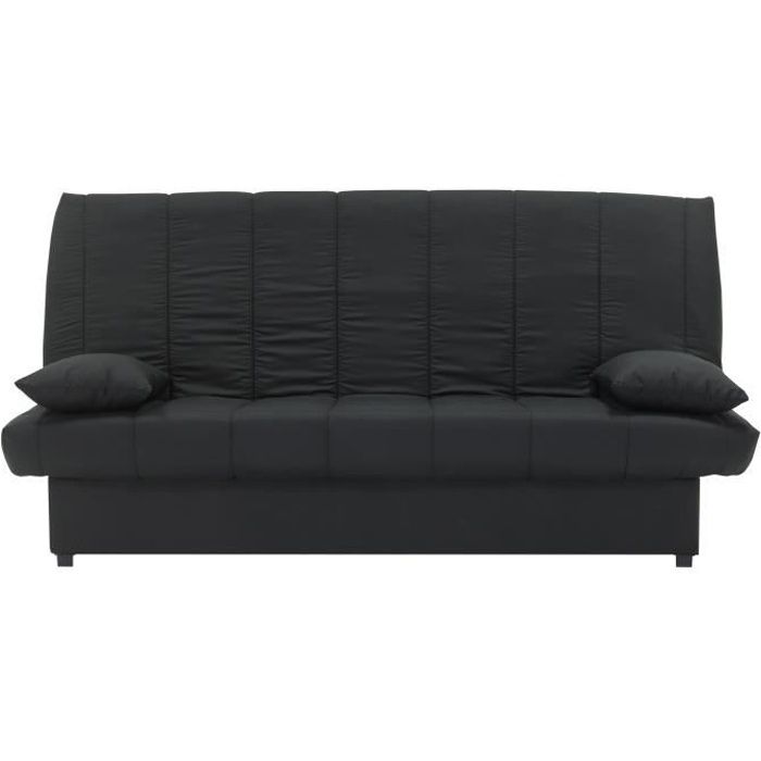 Banquette clic clac 3 places - Tissu noir -  Style Contemporain - L 190 x P92 cm - MILA