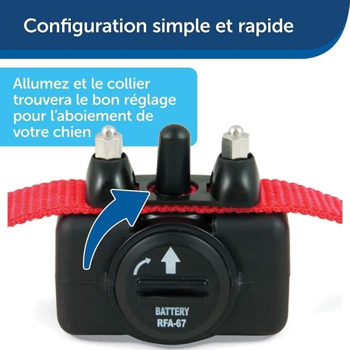 PetSafe - Collier Anti-Aboiement pour Chien, Stimulation Eléctrostatique Progressive (6 Niveaux), Lot de 2 Piles RFA-67 (6V)