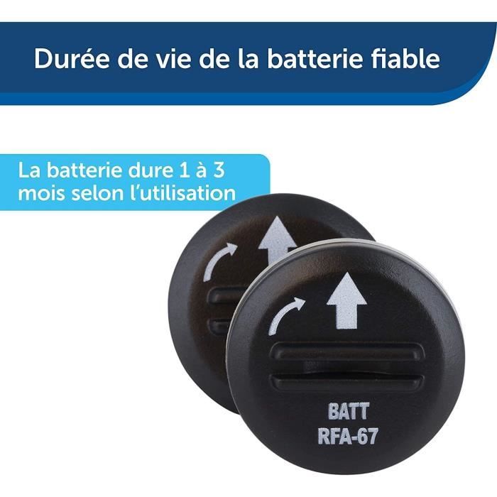 PetSafe - Collier Anti-Aboiement pour Chien, Stimulation Eléctrostatique Progressive (6 Niveaux), Lot de 2 Piles RFA-67 (6V)