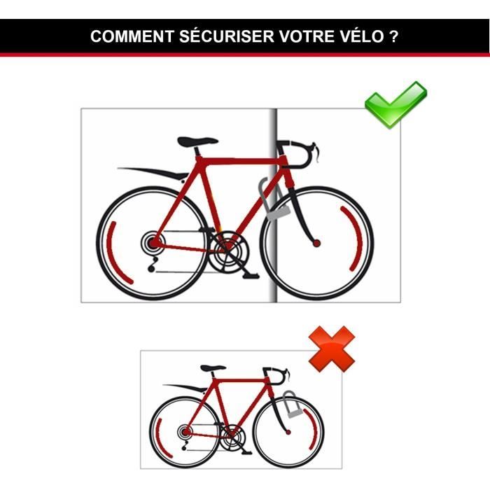 Antivol Vélo U - MASTER LOCK - 8195EURDPROCOLWR - Acier Cémenté, Clé, Rouge