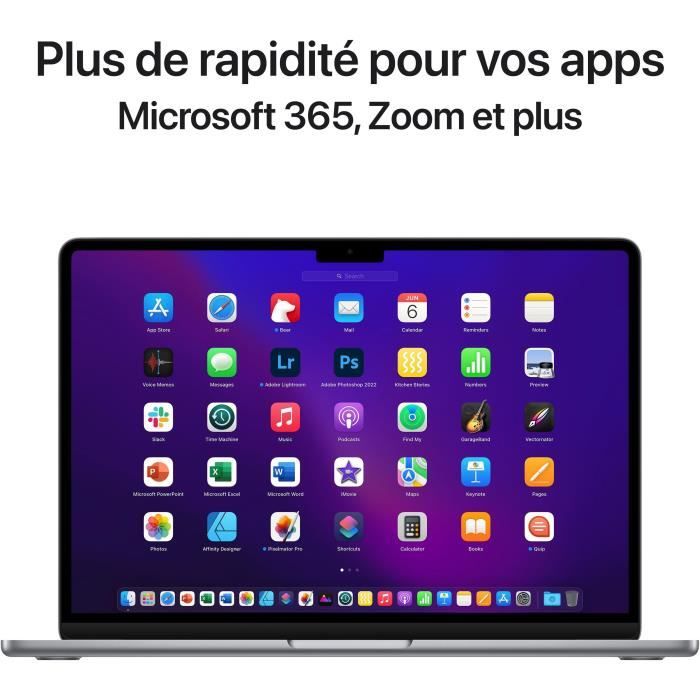 Apple - 13,6 MacBook Air M2 - RAM 8Go - Stockage 256Go - Gris Sidéral - AZERTY