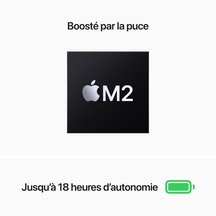 Apple - 13,6 MacBook Air M2 - RAM 8Go - Stockage 256Go - Gris Sidéral - AZERTY