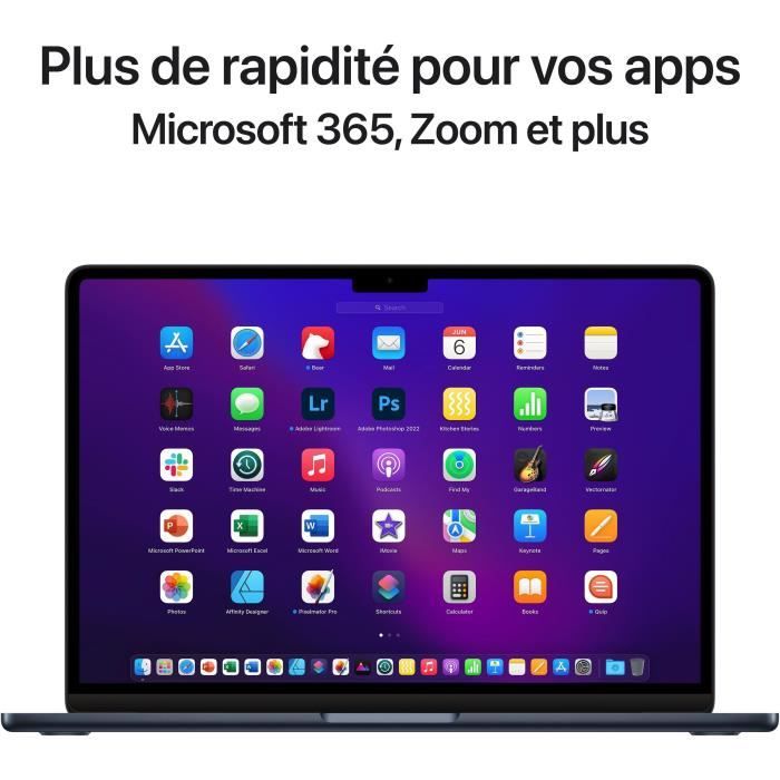 Apple - 13,6 MacBook Air M2 - RAM 8Go - Stockage 256Go - Minuit - AZERTY