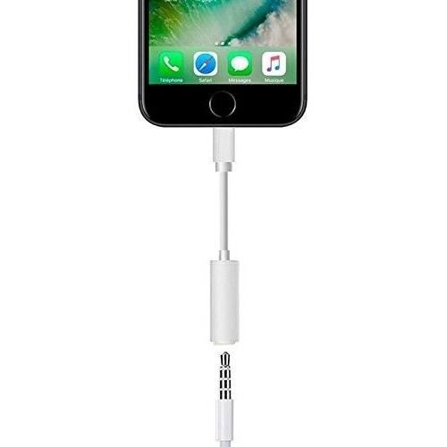 Câble téléphone portable Apple Adaptateur Lightning vers prise jack 3,5 mm (MMX62ZM/A)