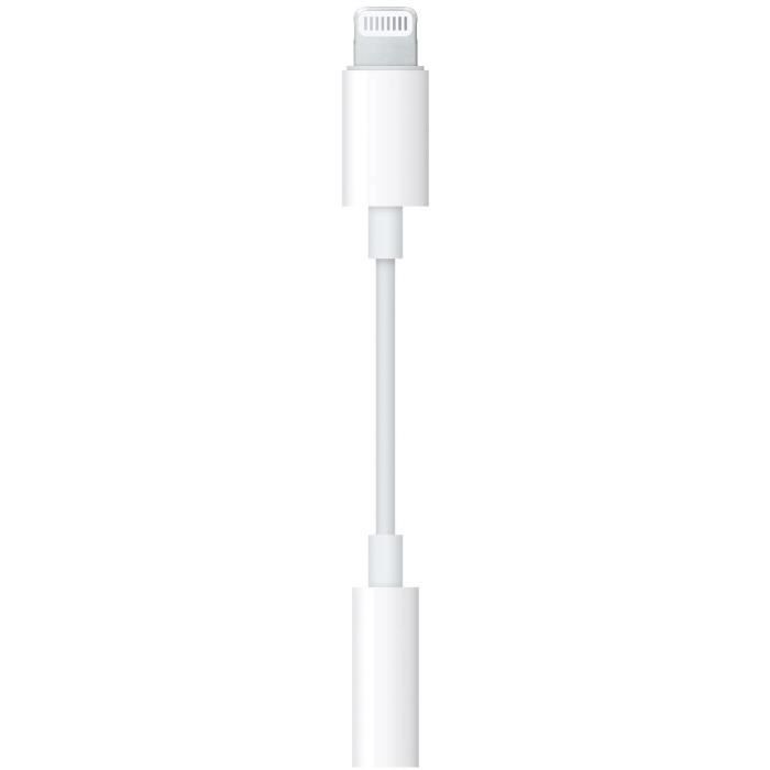 Câble téléphone portable Apple Adaptateur Lightning vers prise jack 3,5 mm (MMX62ZM/A)