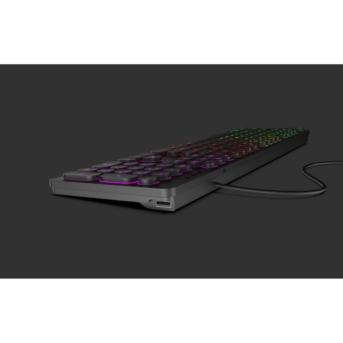 Clavier filaire RGB - MOBILITY LAB - ML306858 - AZERTY - Rétro-éclairage multicolore - Touches rondes