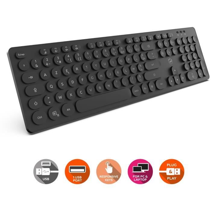 Clavier filaire RGB - MOBILITY LAB - ML306858 - AZERTY - Rétro-éclairage multicolore - Touches rondes