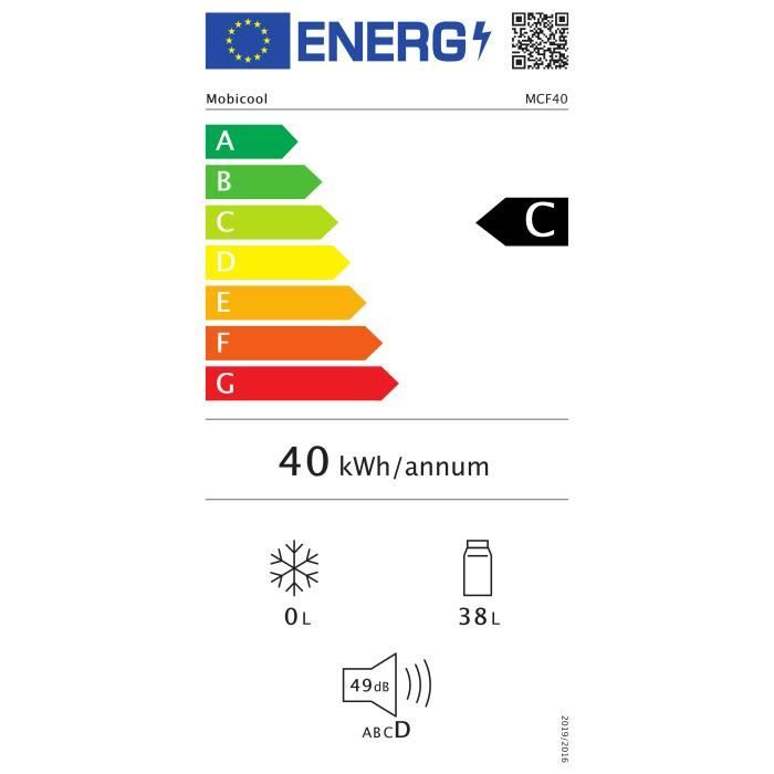 Glaciere a compression MOBICOOL MCF40 - 38L, -10°C a +10°C - Bleu