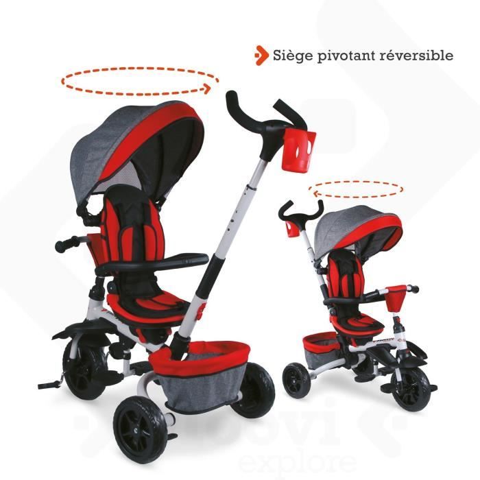 Tricycle évolutif pliable MONDO On & Go Moovi Explore - Rouge