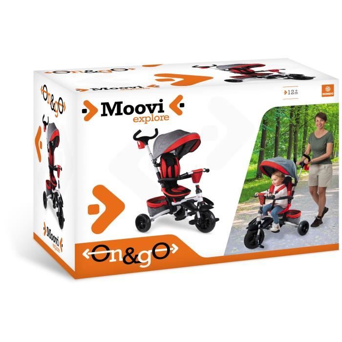 Tricycle évolutif pliable MONDO On & Go Moovi Explore - Rouge