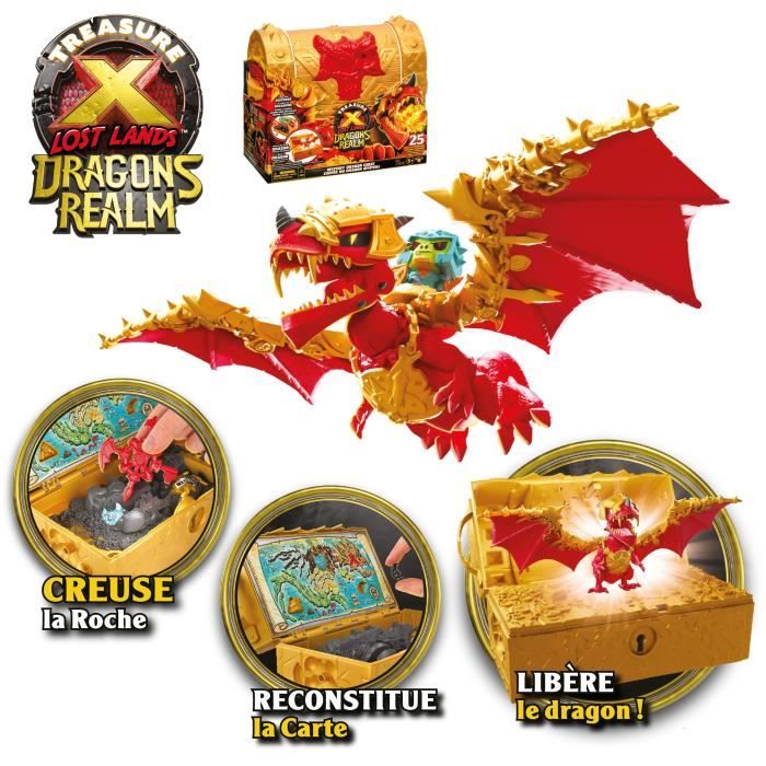 Coffre aux Trésors Dragons Realm - MOOSE TOYS - TRESOR X - Coffre interactif avec figurines et trésors