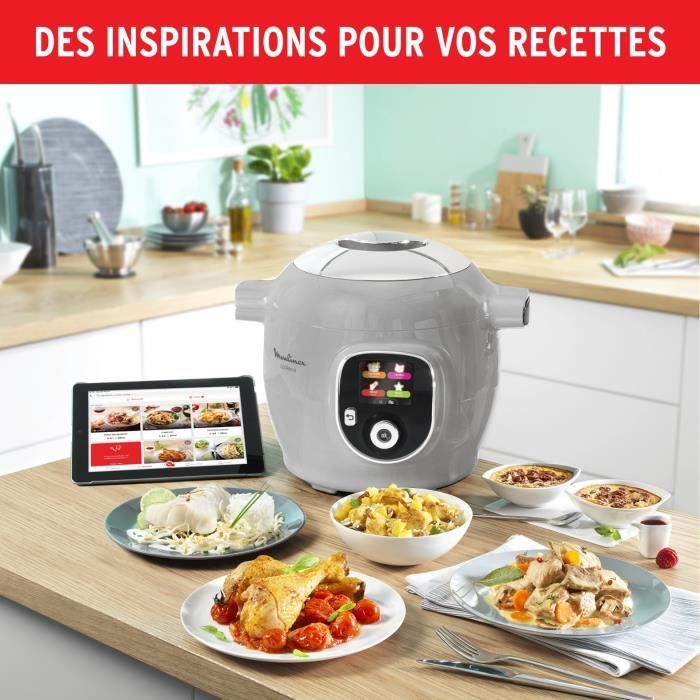 Mijoteur Moulinex Multicuiseur intelligent Cookeo Gris 80 recettes CE854B10