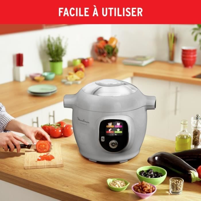 Mijoteur Moulinex Multicuiseur intelligent Cookeo Gris 80 recettes CE854B10