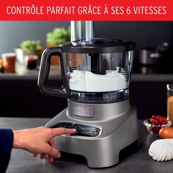 MOULINEX Double force Robot multifonction, 2 sorties moteur, 6 vitesses, Blender Smoothies et Shakes, 10 accessoires FP827E10