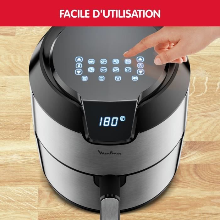 MOULINEX Easy Fry Digital, Friteuse sans huile, Capacité XL 4,2 L, Ecran tactile, 8 menus préprogrammés, air fryer EZ401D10