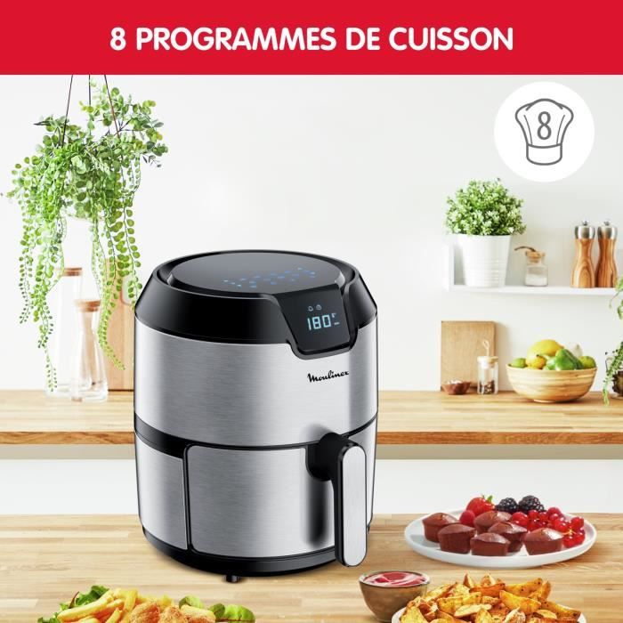 MOULINEX Easy Fry Digital, Friteuse sans huile, Capacité XL 4,2 L, Ecran tactile, 8 menus préprogrammés, air fryer EZ401D10